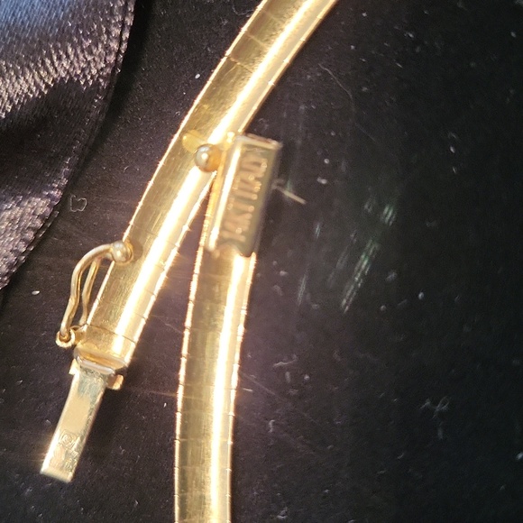 20inch 4mm 14ktyg Omega necklace with diamond slide - Picture 5 of 5